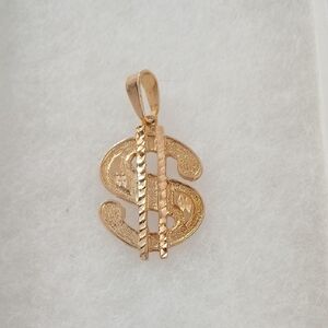 Gold Dollar Sign Pendant
